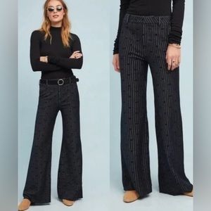 Anthropologie Cartonnier Pinstripe jacquard wide-leg pants